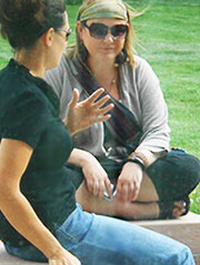 students talking