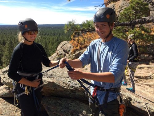 Adventure Program students rock climbing