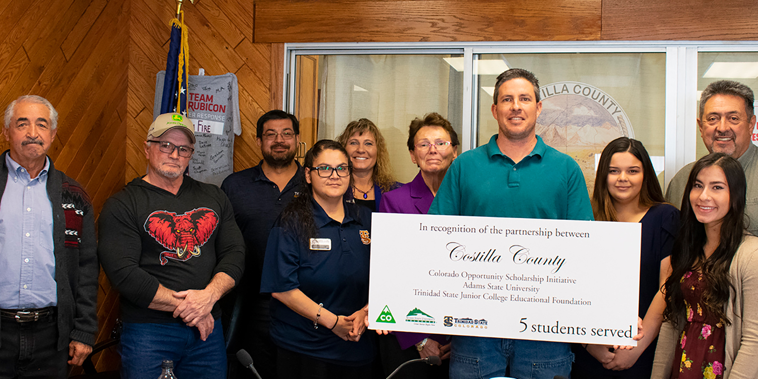 Costilla County Commissioners with Adams State and TSJC students and staff