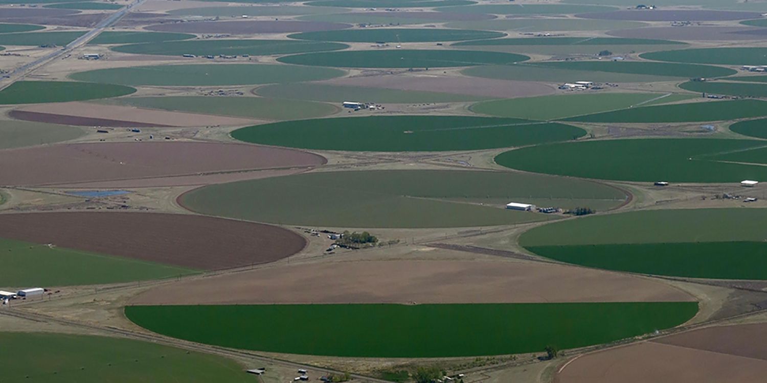 aerial view of the San Luis Valley’s irrigated agriculture