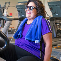 Cancer survivor Bea Martinez exercising at Alamosa Recreational Center