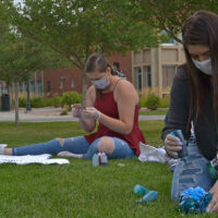 Photo by Jade Winton students safely create their own tie dye shirts