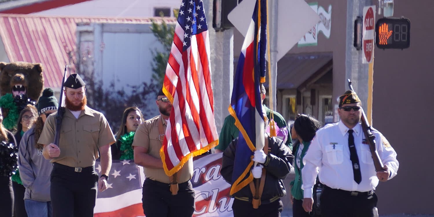 Adams State veterans in parade
