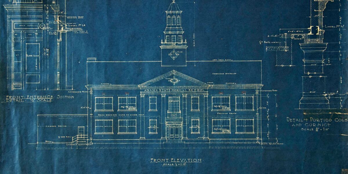 Adams State University Richardson Hall Original Blueprint