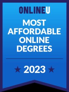 OnlineU most affordable online degree badge