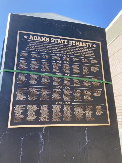 Adams State Dynasty. A list of Adams State runners who have won individual national championships, earned All-American honors, competed in the Olympic Games, and any combination of the three.