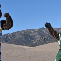 Adams State University mascots Russet and Billy