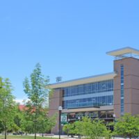Adams State University north campus and Joe I. Vigil sculpture