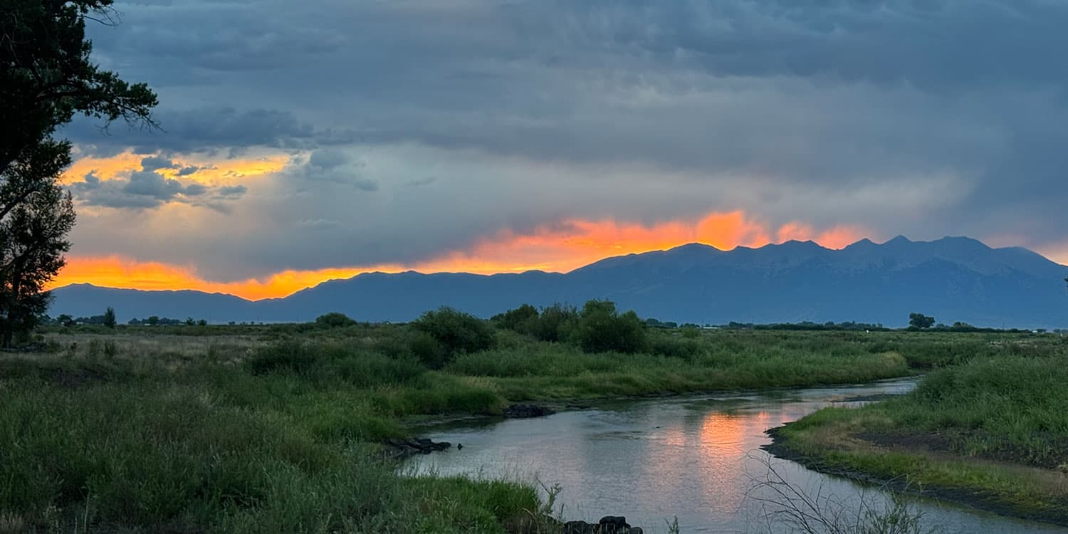 San Luis Valley Rio Grande and Mt. Blanca sunrise