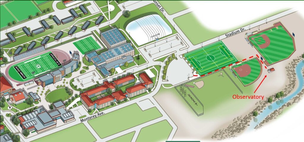 Adams State University map Zacheis Planetarium