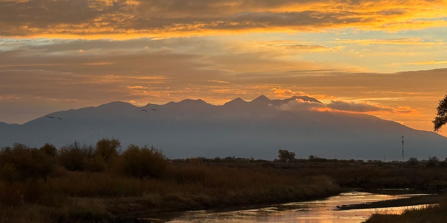 Rio Grande at Sunrise in Alamosa Riparian Park