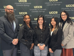 Kristen Ewards, Ana Arroyo, Zariah Archuleta, AJ Webb, Brittany Harlan at Future Business Leaders of America Collegiate Ethics Initiative Case Competition