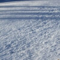 Adams State University Campus grounds with snow and dormant plants