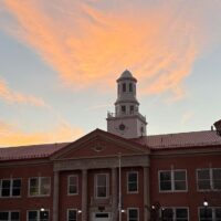 Adams State University Richardson Hall at sunset