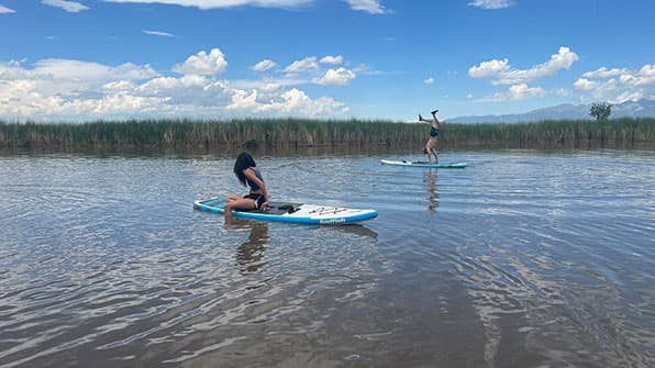 Adams State University Stand Up Paddle Boarding at Blanca Vista Park in Alamosa
