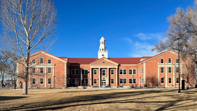 Adams State University Richardson Hall in winter