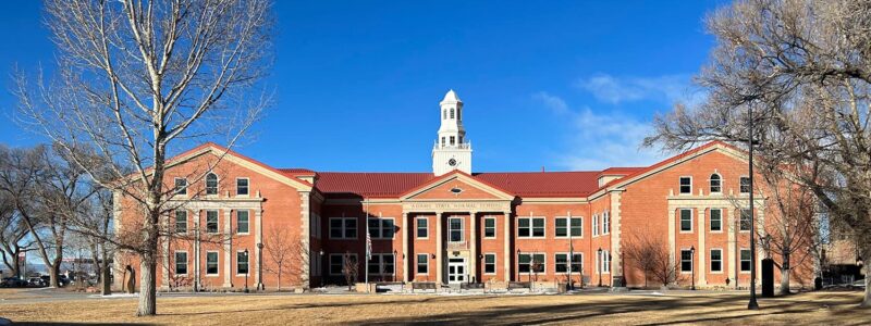 Adams State University Richardson Hall in winter