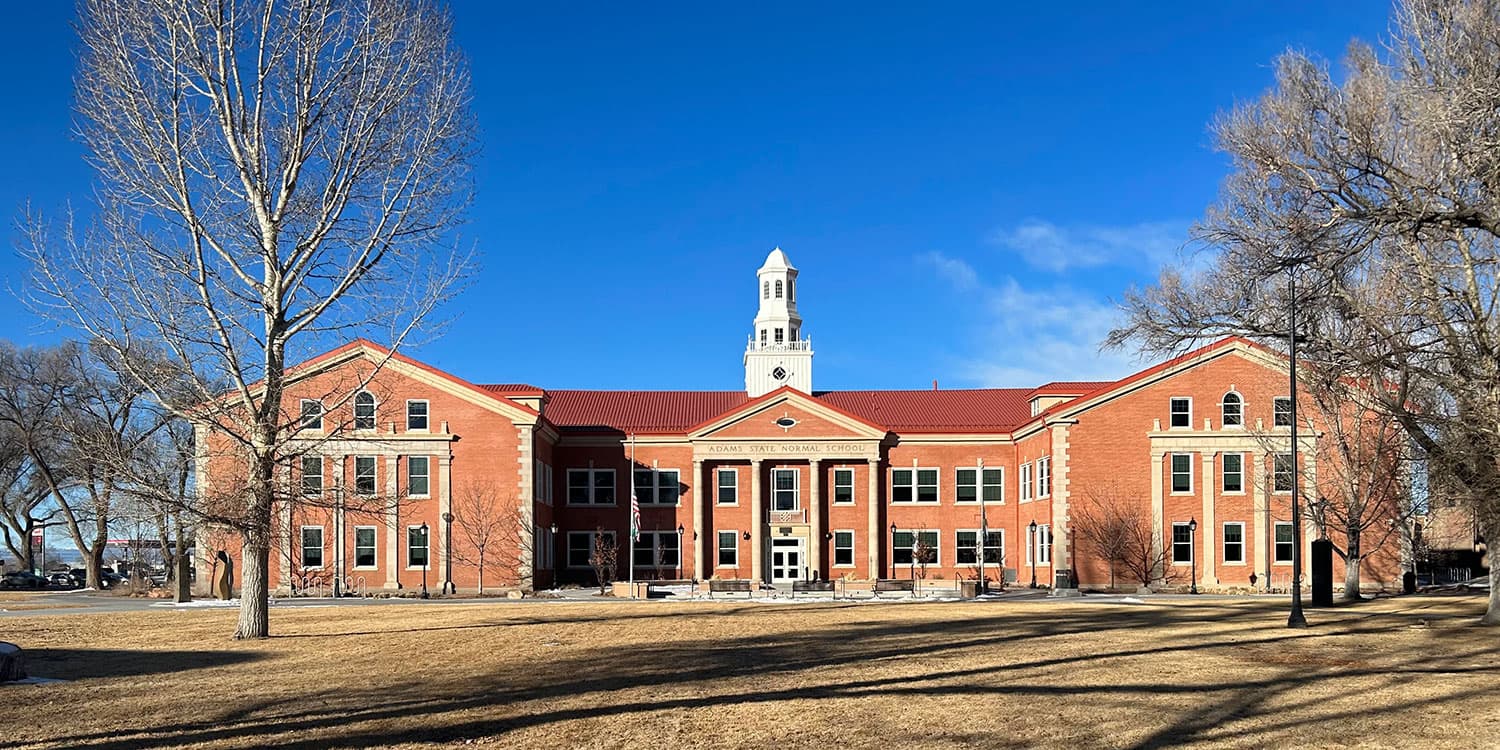 Adams State University Richardson Hall in winter