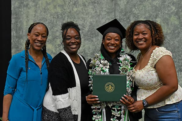 Jamela Brown, Deaijah Paulk, Destinee Paulk, Jazmin Paulk at Adams State University 2026 Spring Commencement Ceremony