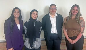Sociology students and professors at conference