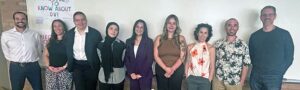 Sociology students and professors at conference