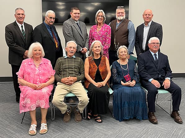 Adams State University 2026 School of Education Hall of Fame inductees: Mary Hawkins-Morgan, James Cantu, Shirley Atencio, Kathryn Cordova, Fred Garcia, Curtis Wilson, Salvatore Martorano, Denny Fringer, Teri McCartney, Bill Golsan, Larry Mortensen