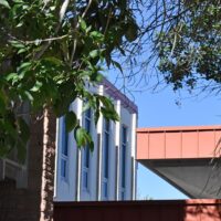 Adams State University Student Union Building with trees