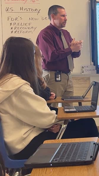 Brian Domina in classroom teaching
