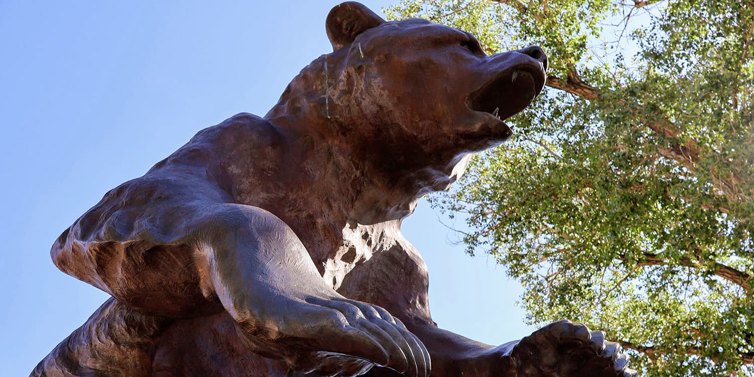 Adams State University Old Mose sculpture mascot